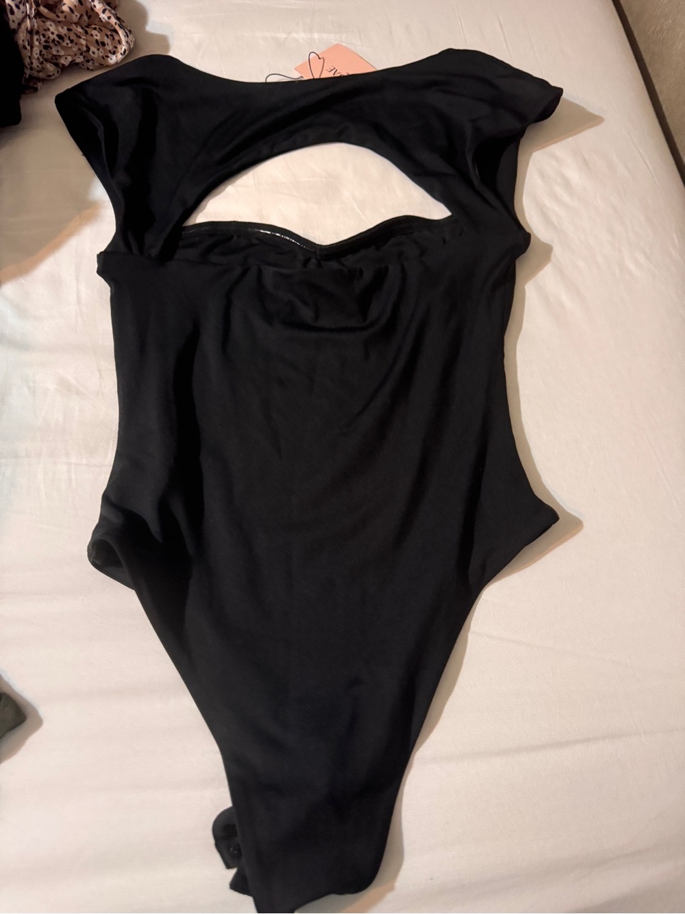 SHEIN Black woman Cutout One-Piece Bodysuit